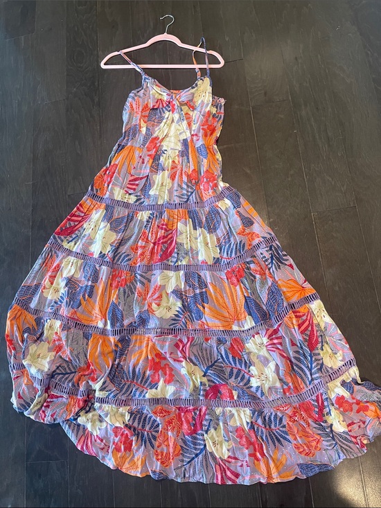 Angie Dresses & Skirts - Angie Floral Maxi Dress in Orange, Blue, Yellow, Pink -flowy - tiered - -lined.